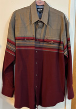 Roper Vintage Mens XL Long Sleeve Shirt SouthWestern Cowboy Snap Button READ 