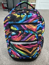 Mochila con ruedas J World New York colores arco iris talla única correas para computadora portátil puede guardar