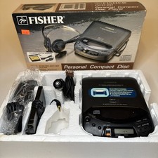 Vintage FISHER PCD-60 Portable CD Player In Box w/ Car Adapter Package Tested