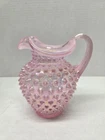 Fenton Glass Hobnail Pink Chiffon Opalescent Pitcher Iridescent Champagne 6 In