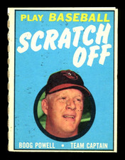 1970 TOPPS PLAY BASEBALL SCRATCH OFF Boog Powell  EX-NM UNSCRATCHED Orioles