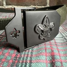 BSA Adjustable Green Web Belt  Buckle Mens M/L 40  Boy Scouts America Exc