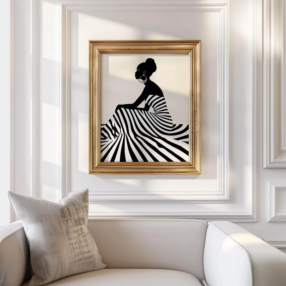 Póster afroamericano | Impresión de arte de pared de mujeres negras decoración minimalista del hogar Foto 3 de 4