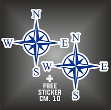 adesivo rosa dei venti compass rose sticker decal aufkleber+1 FREE STICKER cm.10