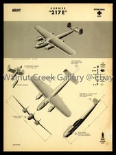 WWII Aircraft Identification Poster, Dornier Do 217 E, Art Print on 11x14" 09194