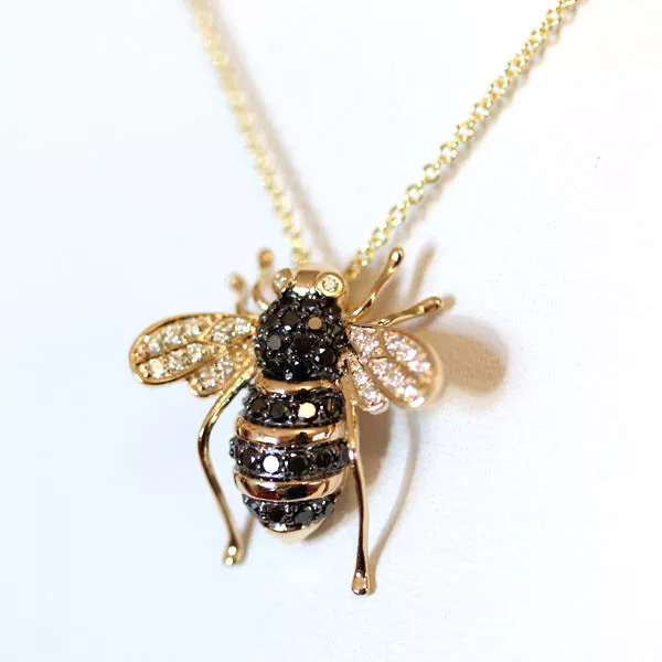 EFFY New 14K Yellow Gold Multicolored Diamond Bee Pendant