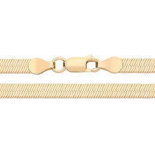 9ct Yellow Gold on Silver Classic Herringbone Necklace Chain 4.5mm Width 16"-20"