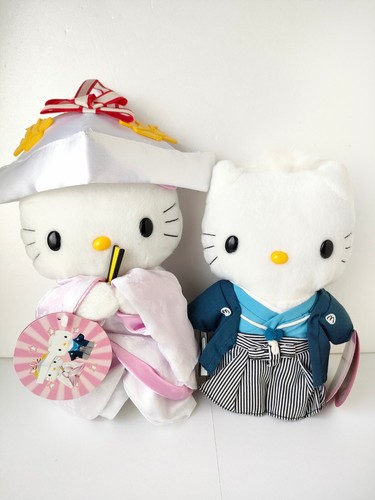Peluche Hello Kitty mariage japonais 1999 Daniel McDonald 11" Sanrio Japon vintage