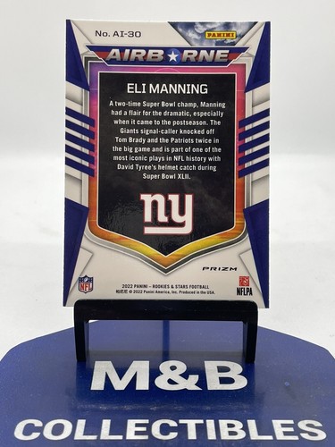 2022 Panini Rookies And Stars Eli Manning Airborne Red Plaid Prizm Giants - Picture 2 of 2