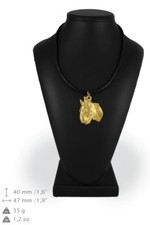 Bull Terrier 3 - gold plated necklace with image of a purebred dog, Art Dog USA
