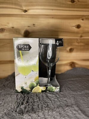 Epure Bellagio Collection 4 Piece All Purpose Wine Glass Set NIB