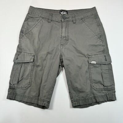 VANS Boys Gray Soft Corduroy Cargo Shorts Size 14