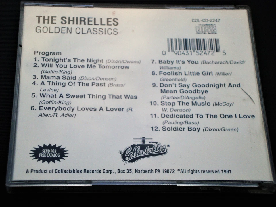 The Shirelles CD-Album: Golden Classics 1991 Pop - Vocal  - Compilation - Bild 3 von 3