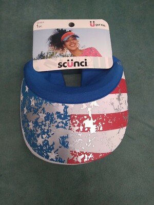 Scunci Visor Cap One Size BLUE Ponytail 