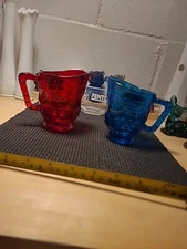 Vintage Viking Ruby Red An Blunique Creamer Set Of 2 Georgian Honeycomb