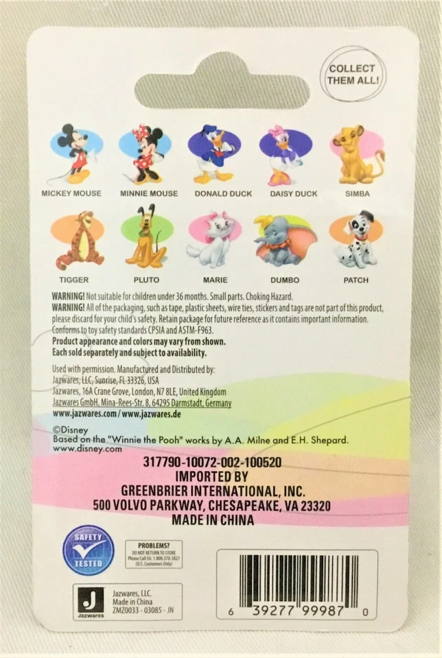 Juego de 5 mini figuras coleccionables de Disney: Dumbo, Tigger, Simba, Patch, Marie Foto 4 de 4