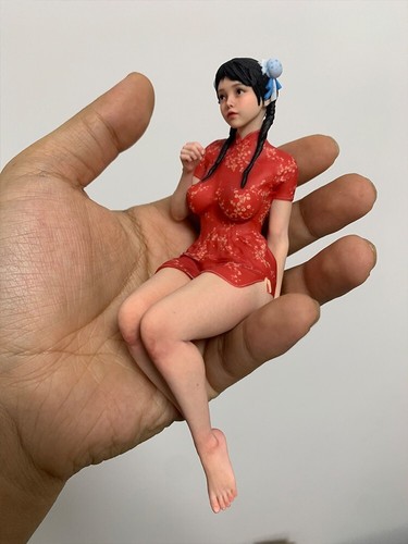 1/12 1/16 1/18 Ponytail Red Cheongsam Girl Car Three-Dimensional Toy Model - Picture 5 of 6