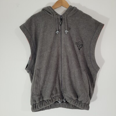 Mens ACTIVE Gilet Hooded Jacket Grey XL Comfort Full Zip Running Casual 