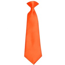 New Vesuvio Napoli Kid's Boy's Clip On Pre-tied Necktie size 14 Orange Wedding