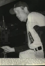 1966 Press Photo Manager Bob Swift of Detroit Tigers plans for game exhibition