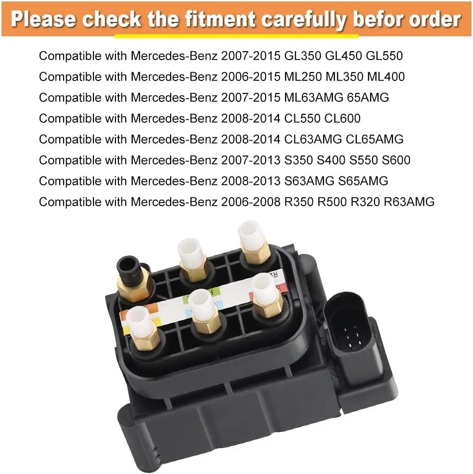 Air Suspension Valve Block For Mercedes Benz GL350 450 550 ML250 S400 2123200358 Foto 4 de 4