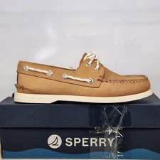 Size 4.5 Big Kids / Men - SPERRY Authentic Original A/O 2-Eye Nautical - Tan