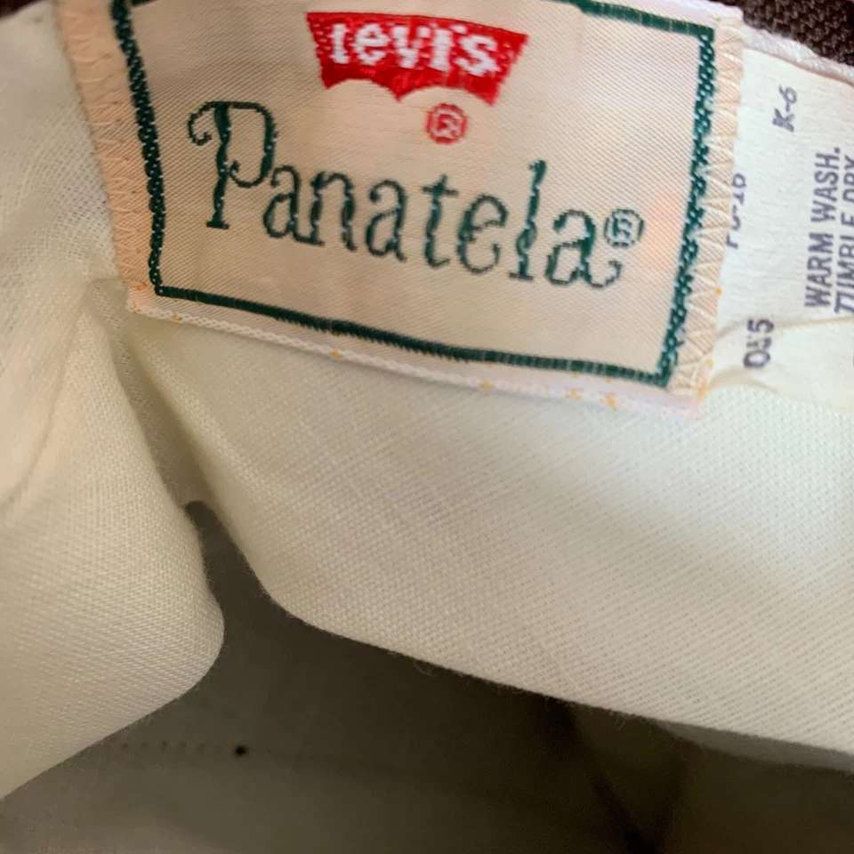 Pantalones de ocio discoteca vintage años 70 Levi's Panatela marrón poliéster para hombre 35x33 Foto 4 de 4