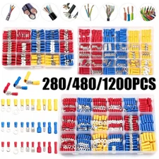 1200pcs Assorted Insulated Electrical Wire Terminals Crimp Connectors Spade Kit