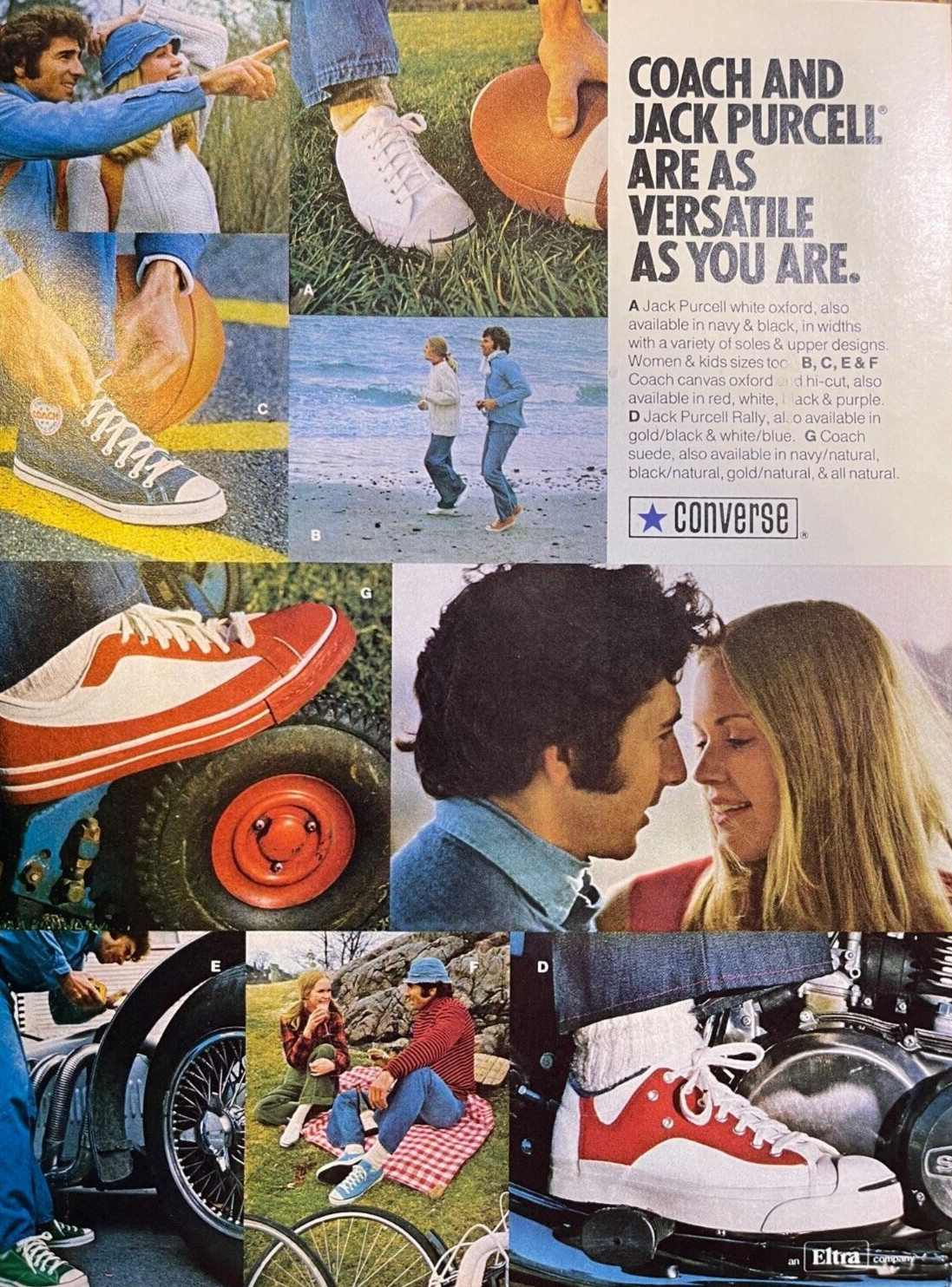 1974 Vintage Magazine Advertisement Converse Sneakers As Versatile As You Are