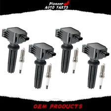 4PCS Ignition Coil&Spark Plug Pack for Ford Fusion Focus Lincoln 2.0L 2.3L UF670