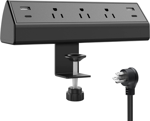 Desk Clamp Power Strip USB C,Desktop Mount Surge Protector,40W Fast Charging - Picture 8 of 12