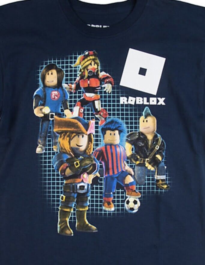 Roblox Youth Boys Squares Graphic Black Shirt NWT S, M, L, XL