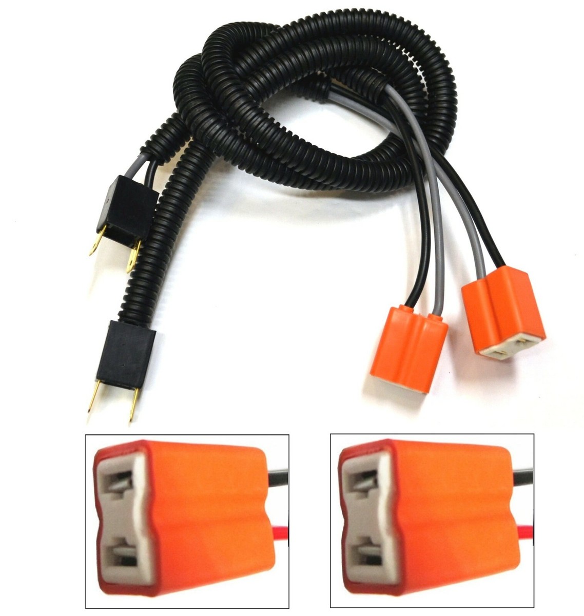 Formula-J87 H7 Female Ceramic Wire Pigtail Harness - Headlight Low Beam Bulb Connector, 55W, 6000K, 2 Pack, 1 Year Warranty