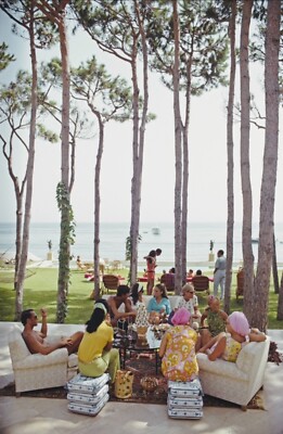 Marbella House Party 1967 original Slim Aarons Druck Archiv gestempelt groß 40x30 