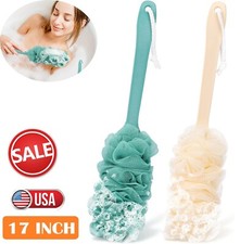 2  Bath Loofah Sponge Brush Shower Long Handle Back Scrubber Bathing Accessories
