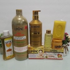 6pcs LUMINE Gold Body Wash  Lotion 400ml  Serum  Soap  Toner  Face Cream