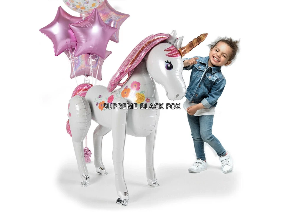 Globo Gigante de Lámina Jumbo Unicornio Airwalker 46" de Alto Cumpleaños Boda Fiesta Decoración Foto 4 de 4