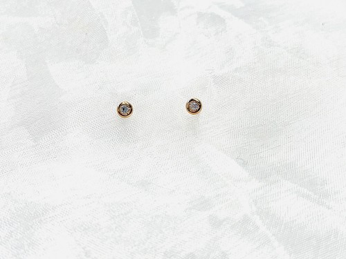 Orecchini punto luce in oro rosa 18 Kt con diamanti - Imagen 2 de 8