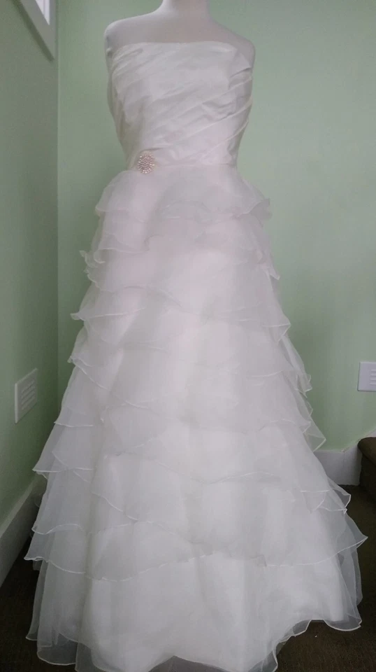 ALFRED ANGELO  Diamond White wedding dress Style 2299 sz 18 Beautiful dress❤️ — 第 3/4 张图片