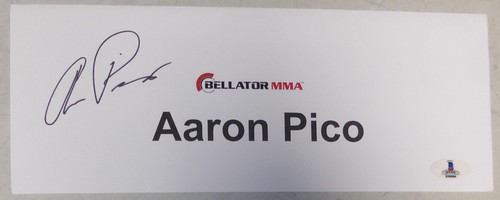 Aaron Pico Signed Bellator MMA Dynamite 2 Fight Used Name Sign Card BAS COA 2016 - 第 4/6 張圖片