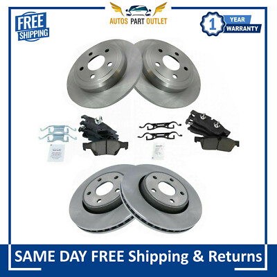 New Front & Rear Ceramic Disc Brake Pads & Rotor Kit For 2011-2020 Dodge Jeep
