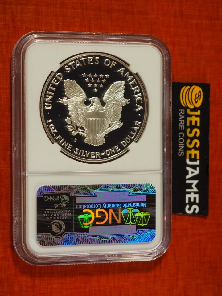 1989 S PROOF SILVER EAGLE NGC PF69 ULTRA CAMEO SAN FRANCISCO SEAL LABEL - Image 2 of 2