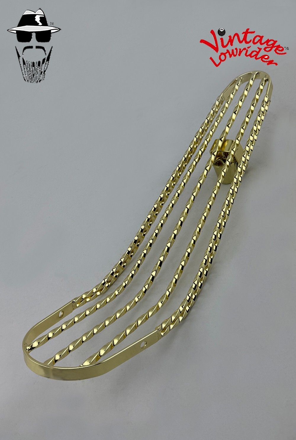 ORIGINAL Vintage Lowrider All SQUARE Twisted Bicycle Seat PAN in Chrome or Gold.