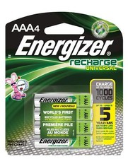 4 Energizer Pre-Charged Universal 700mAh Rechargeable AAA Batteries