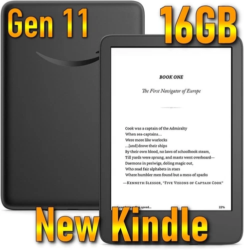 New Amazon Kindle 2024 11th gen 16 GB Without ads - Lightest most compact 16GB