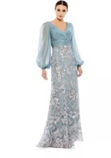 Mac Duggal 67886 Puff Sleeve Pleated Bodice Gown, US Size 2, New with Tag 798