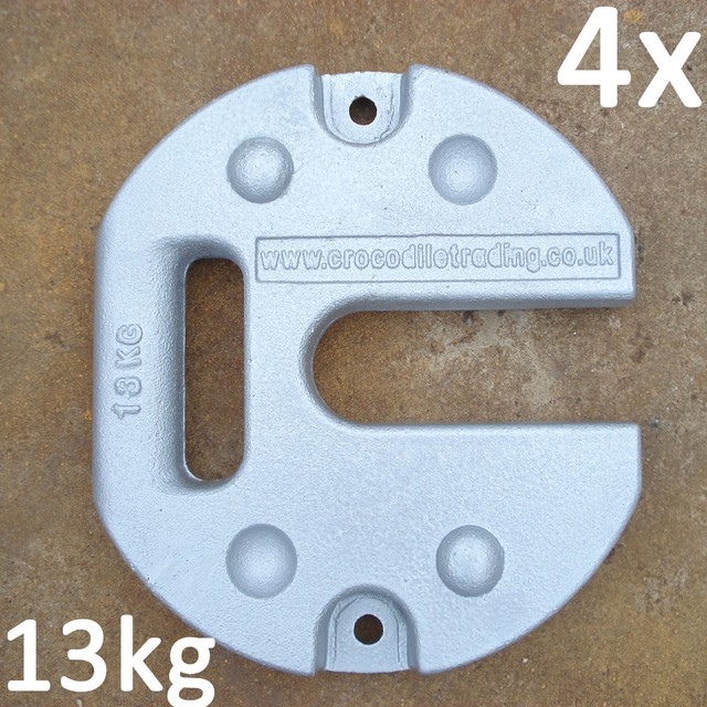 4 X 13kg Cast Iron Gazebo Weighted Feet Metal Leg Weights. Marquee Tent