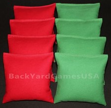 CORNHOLE BEAN BAGS Red Grass Green 8 All Weather Resin Filled