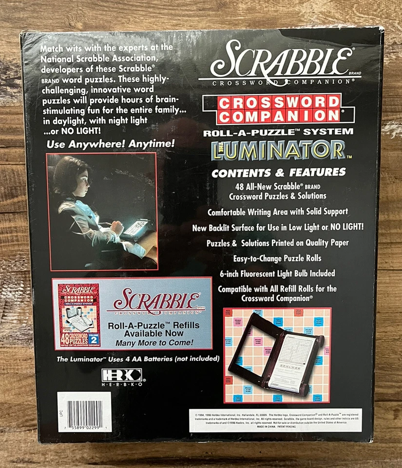 New In Box Scrabble Crossword Companion Roll-A-Puzzle System "The Luminator" - Image 2 of 2