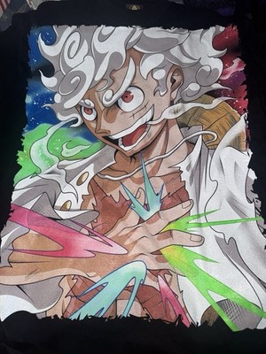 Project Joy One Piece Anime Black Shirt Size XL All Over Print